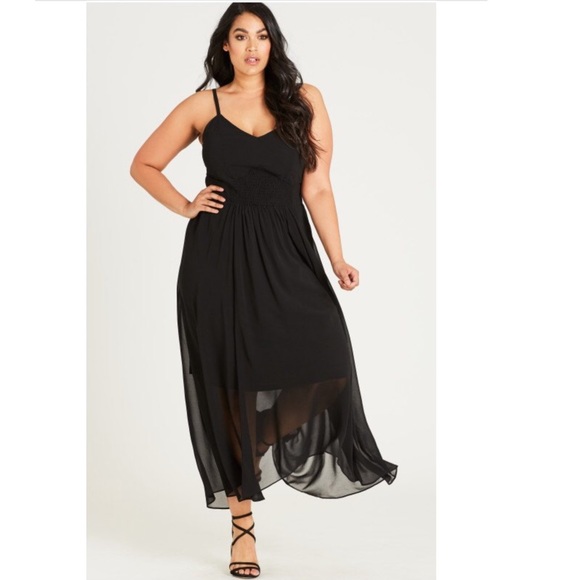 City Chic Dresses & Skirts - EUC City Chic Shirred Waist Maxi Dress
